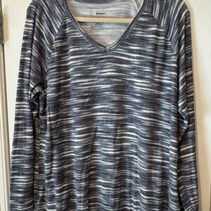 Women’s Sonoma V-neck Blue Striped Sweater XL
